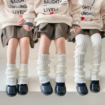 45 см выше колена, японская униформа JK, гетры для ног, корейские длинные носки ins для девочек в стиле Лолиты, детские носки с ворсом, согревающий чехол для ног