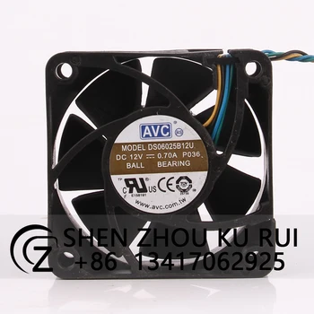 DS06025B12U Вентилятор Охлаждения корпуса для AVC 24v 48v DC12V 0.7A ECAC 60x60x25 мм 6 см 6025 4-проводной Регулятор Температуры CPU Тепловыделение