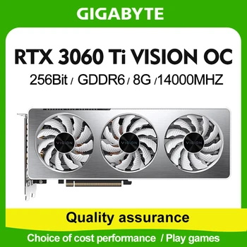 Видеокарта Gigabyte GeForce RTX™ 3060 Ti VISION OC 8G NVIDIA RTX 30 Series GPU RTX 3060 Ti GDDR6 PCI Express 4.0