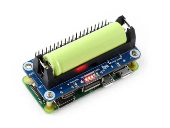 Литий-ионный аккумулятор Waveshare HAT для Raspberry Pi 5V С регулируемым выходом, двунаправленная Быстрая зарядка, встроенный чип SW6106 power bank