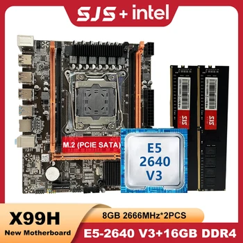 Материнская плата SJS X99 X99 Set Kit Xeon E5 2640 V3 Процессор Intel 16G (2*8) Оперативная память DDR4 2666 МГц Память LGA 2011-3 M.2 Слот placa mãe