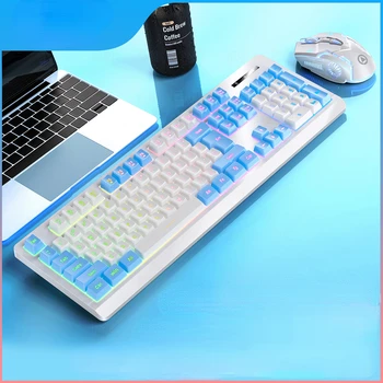 Новая беспроводная светящаяся перезаряжаемая клавиатура KM01, двухцветная светящаяся игровая механическая клавиатура с подсветкой, Компьютерные аксессуары для ПК