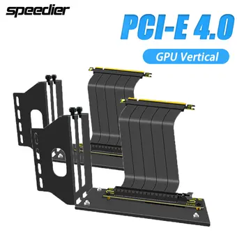 Универсальный вертикальный держатель графического процессора с кабелем Ultra PCIe 4.0 X16 Gen4, 90 градусов под прямым углом, 10-60 см, Черный комплект
