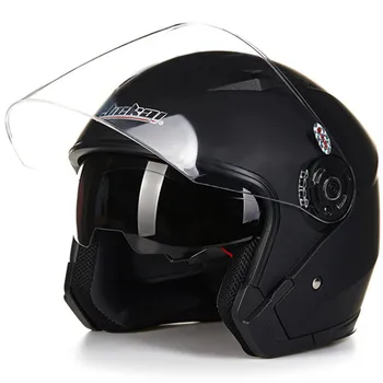 Универсальный Мотоциклетный шлем 3/4 с защитой от ультрафиолета, шлем с двойным козырьком, Винтажный шлем для скутера, 3/4 Защитного шлема с двойными линзами, Moto DOT ECE